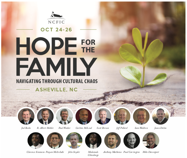 Hope for the Family conference announcement with speaker portraits